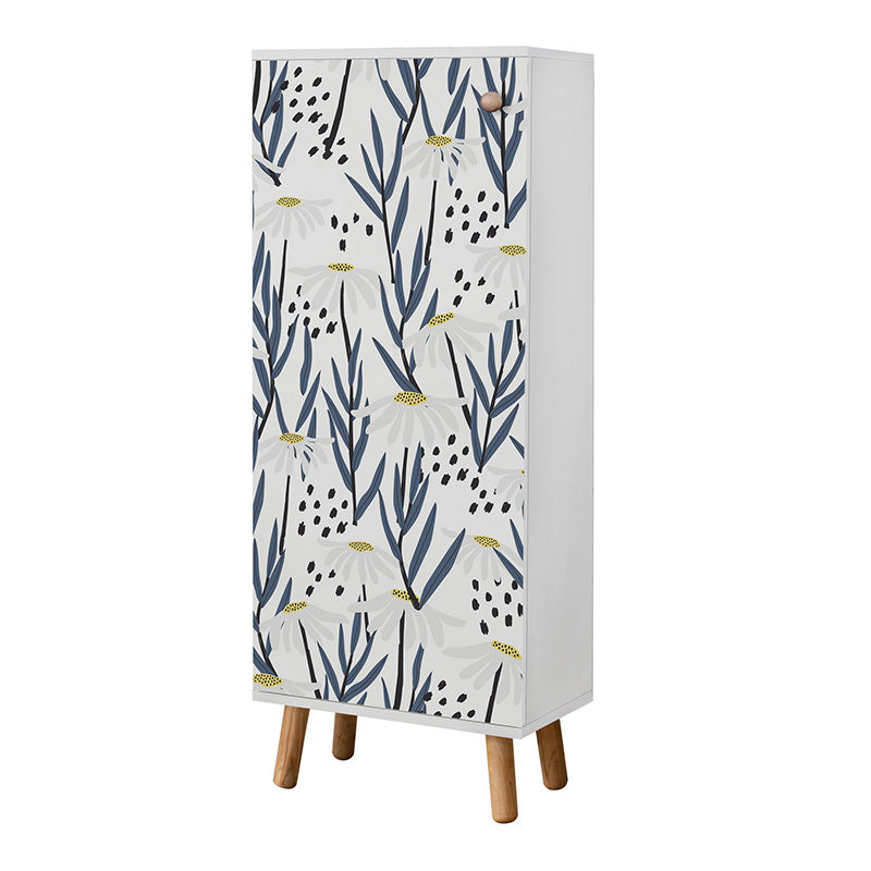 Ντουλάπι κουζίνας/μπάνιου - Παπουτσοθήκη Assiri  χρώμα λευκό 50x38x135εκ.