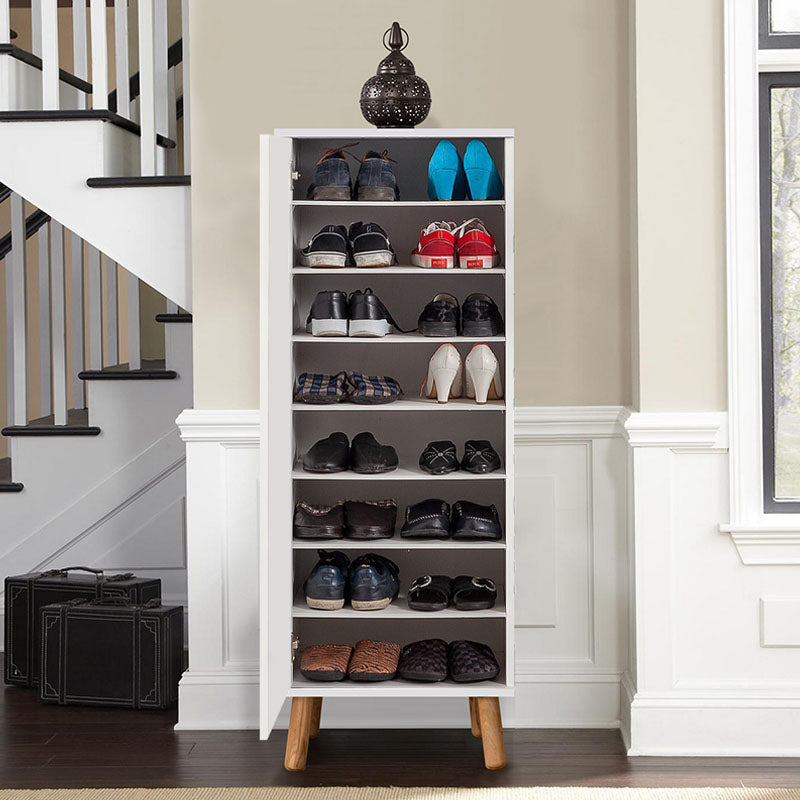 Ντουλάπι κουζίνας/μπάνιου - Παπουτσοθήκη Assiri  χρώμα λευκό 50x38x135εκ.