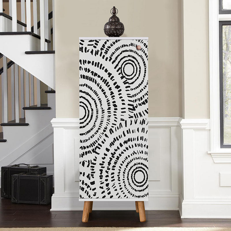 Ντουλάπι κουζίνας/μπάνιου - Παπουτσοθήκη Assiri  χρώμα λευκό 50x38x135εκ.