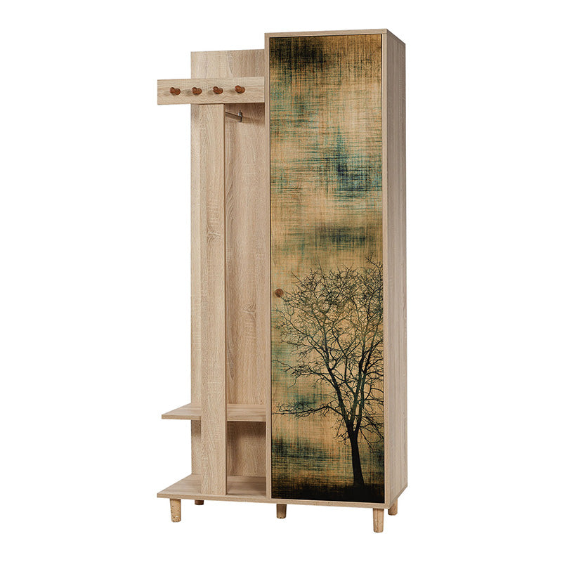 Έπιπλο εισόδου Soho  χρώμα sonoma 90x36x194εκ.