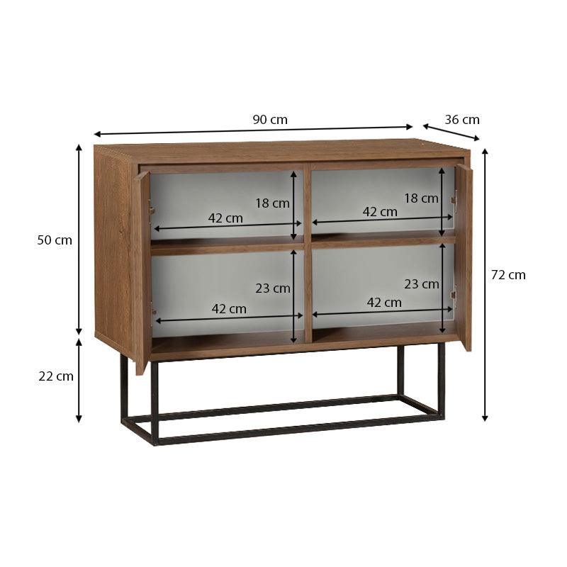 Κονσόλα - Μπουφές Amedeo  χρώμα καρυδί 90x36x72εκ.