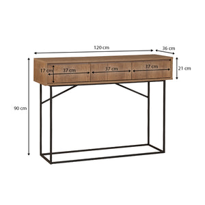 Κονσόλα Amedeo  χρώμα καρυδί 120x36x90εκ.