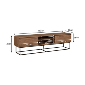 Έπιπλο τηλεόρασης Amedeo  χρώμα καρυδί 180x40x50εκ. - Pakobazaar