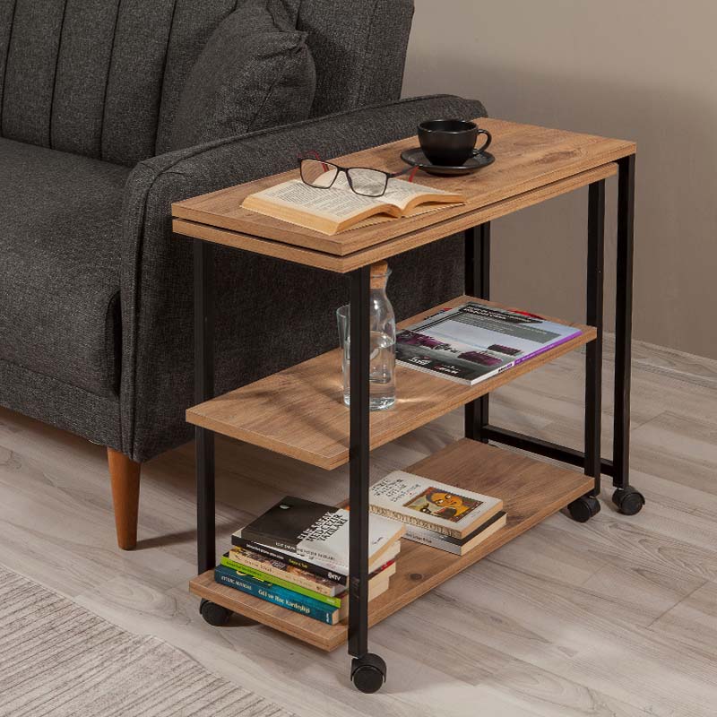 Τραπεζάκι βοηθητικό Frenk  πολυμορφικό χρώμα atlantic pine 76x30x66εκ.