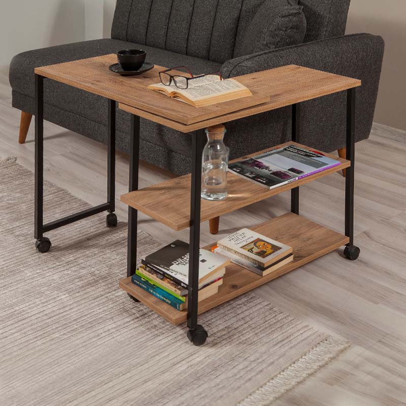 Τραπεζάκι βοηθητικό Frenk  πολυμορφικό χρώμα atlantic pine 76x30x66εκ.