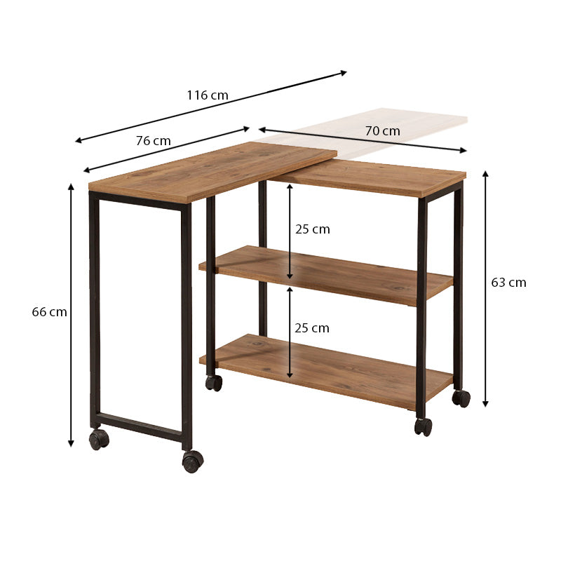 Τραπεζάκι βοηθητικό Frenk  πολυμορφικό χρώμα atlantic pine 76x30x66εκ.