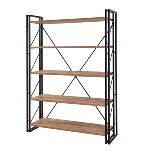 Βιβλιοθήκη Atlas  χρώμα antlantic pine - μαύρο 130x35x180εκ. - Pakobazaar