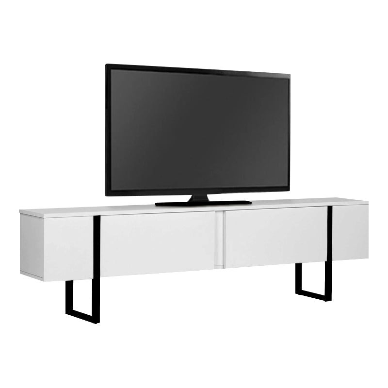 Έπιπλο τηλεόρασης Luxe  χρώμα λευκό - μαύρο 180x30x50εκ. - Pakobazaar