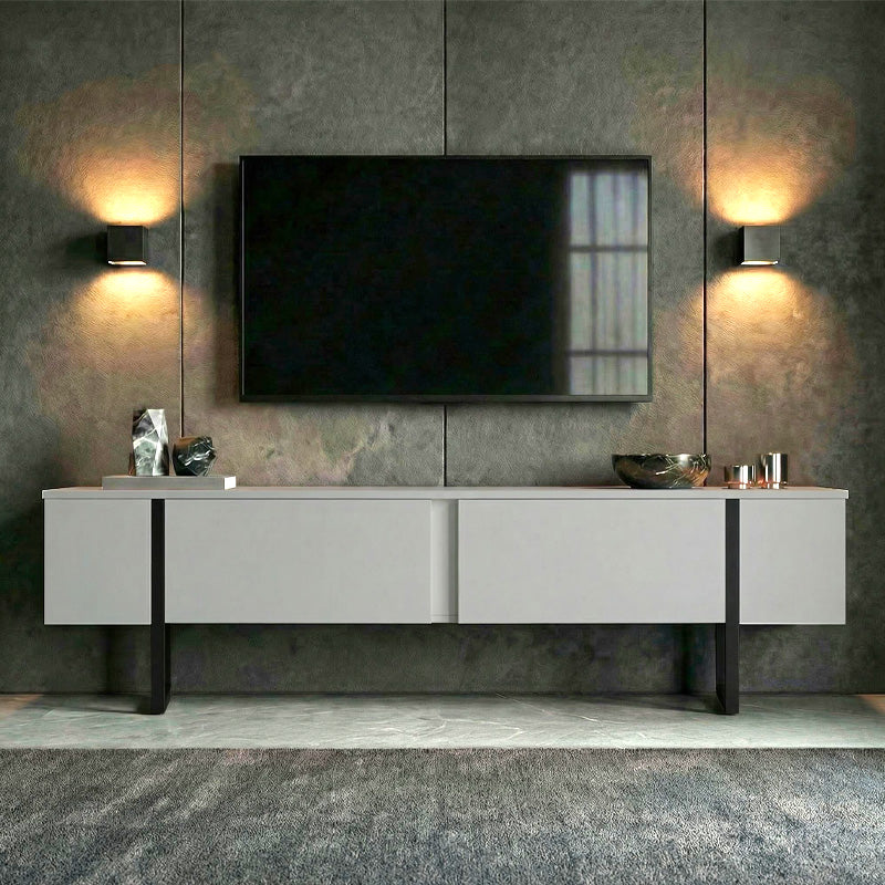 Έπιπλο τηλεόρασης Luxe  χρώμα λευκό - μαύρο 180x30x50εκ. - Pakobazaar