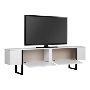 Έπιπλο τηλεόρασης Luxe  χρώμα λευκό - μαύρο 180x30x50εκ. - Pakobazaar