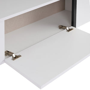 Έπιπλο τηλεόρασης Luxe  χρώμα λευκό - μαύρο 180x30x50εκ. - Pakobazaar
