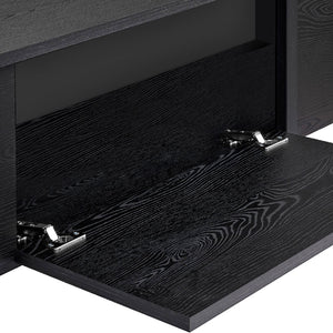 Έπιπλο τηλεόρασης Luxe  χρώμα black wood 180x30x50εκ. - Pakobazaar