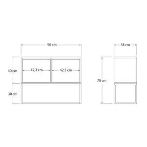 Κονσόλα - Μπουφές Zermat  χρώμα μπεζ travertine - χρυσό 90x34x70εκ.