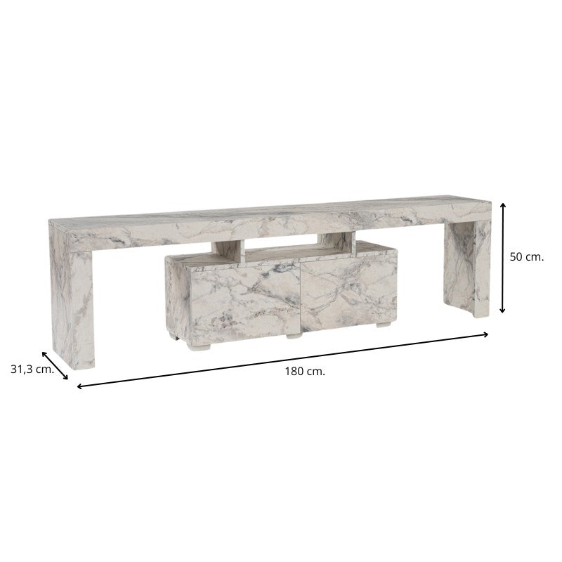 Έπιπλο τηλεόρασης Enclave  χρώμα εφέ μαρμάρου 180x31,3x50εκ.