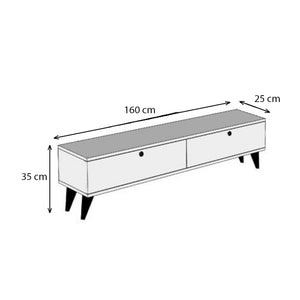 Έπιπλο τηλεόρασης Paris  χρώμα ανθρακί 160x25x35εκ.