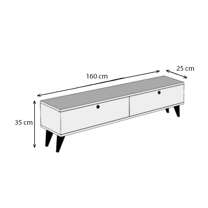 Έπιπλο τηλεόρασης Paris  χρώμα καρυδί 160x25x35εκ.