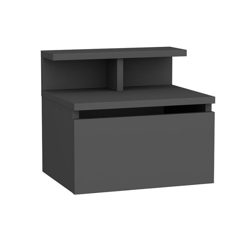 Κομοδίνο επιτοίχιο Arsen  χρώμα ανθρακί 39,8x31,9x35εκ. - Pakobazaar