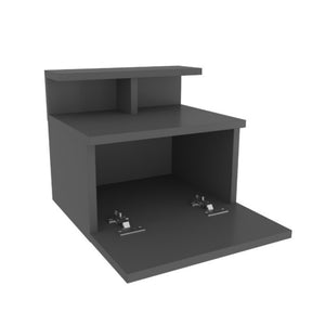 Κομοδίνο επιτοίχιο Arsen  χρώμα ανθρακί 39,8x31,9x35εκ. - Pakobazaar
