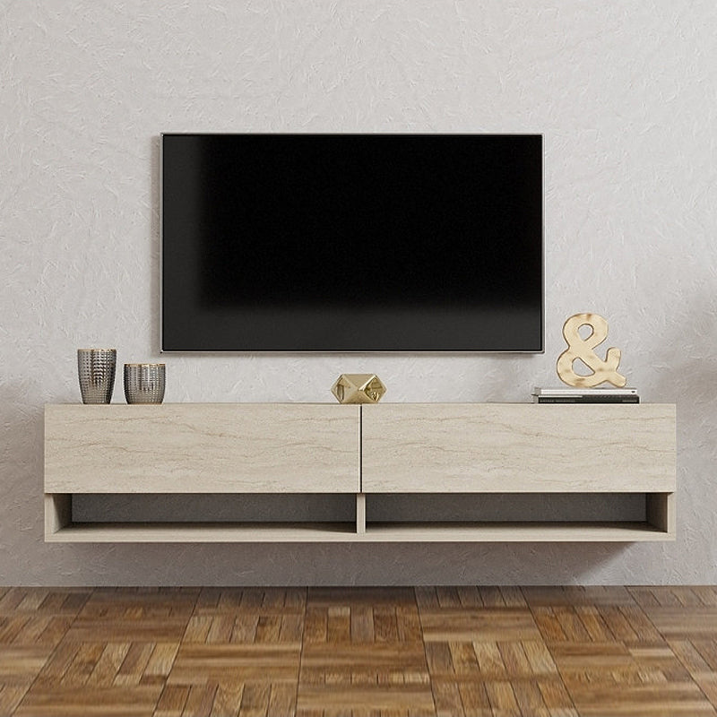 Έπιπλο τηλεόρασης επιτοίχιο Arges  χρώμα travertine 140x29,6x30εκ.