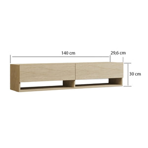 Έπιπλο τηλεόρασης επιτοίχιο Arges  χρώμα travertine 140x29,6x30εκ.