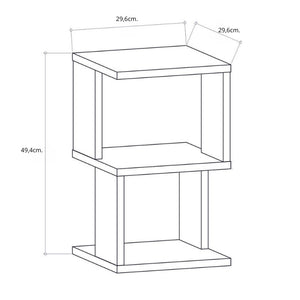 Κομοδίνο Carter  χρώμα φυσικό οξιάς - λευκό 29,6x29,6x49,4εκ.