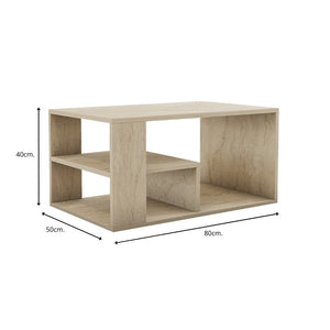 Τραπεζάκι σαλονιού Rodom  χρώμα travertine 80x50x40εκ.