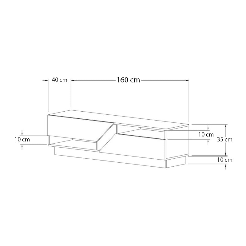 Έπιπλο τηλεόρασης Koza  χρώμα travertine 160x40x45εκ.