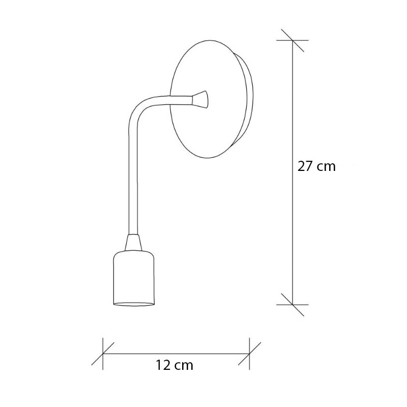 Απλίκα τοίχου Aden  E27 μεταλλική χρώμα μαύρο 6x12x27εκ.