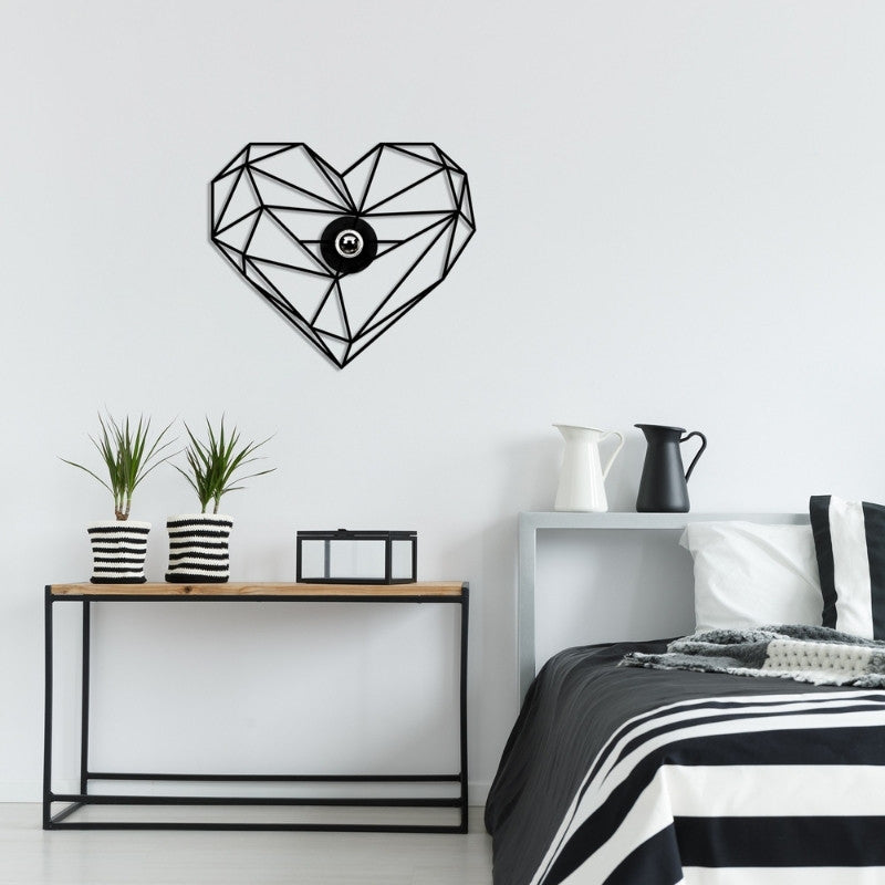 Απλίκα τοίχου Heart  E27 MDF χρώμα μαύρο 47x12x40εκ.