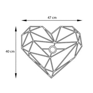 Απλίκα τοίχου Heart  E27 MDF χρώμα μαύρο 47x12x40εκ.