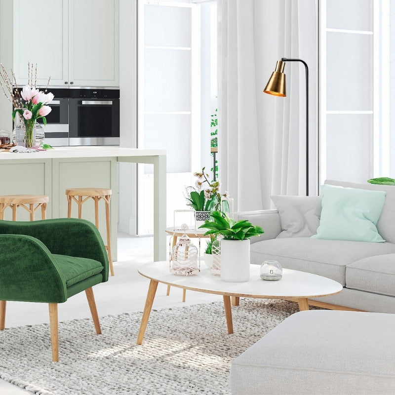 Φωτιστικό δαπέδου Balbin  E27 μεταλλικό χρώμα μαύρο - χρυσό vintage Ø30x120εκ.