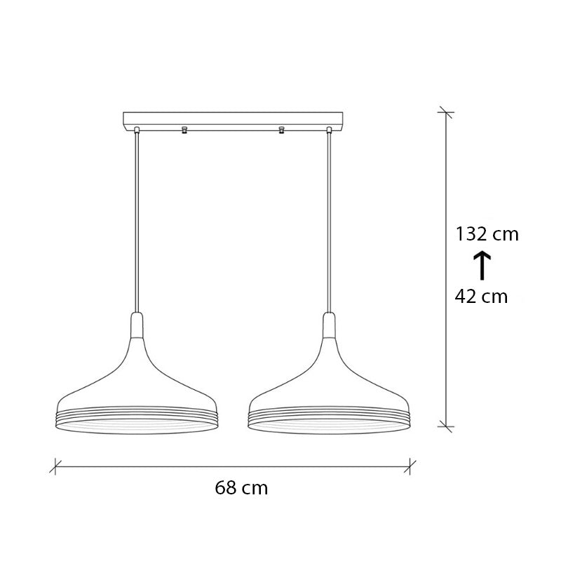 Φωτιστικό οροφής Franko  E27 μεταλλικό δίφωτο χρώμα μαύρο - χρυσό 68x36x132εκ.