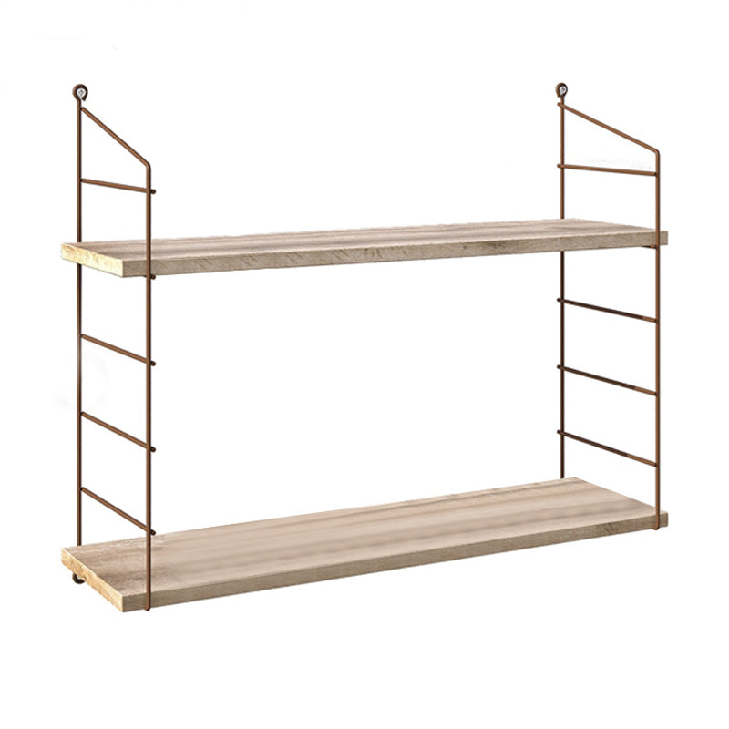Ραφιέρα τοίχου Armoni  χρώμα sacramento oak - καφέ μέταλλο 72x20x58εκ.