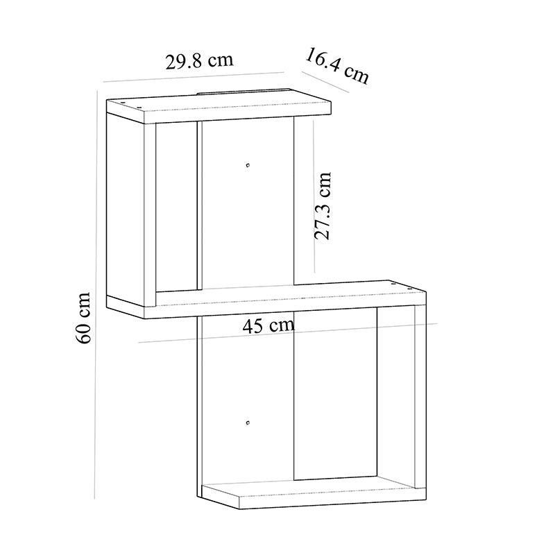 Ραφιέρα τοίχου Octa  χρώμα sapphire oak 45x16,4x60εκ.