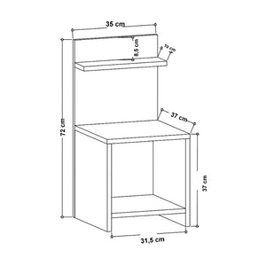 Κομοδίνο Ulman  χρώμα λευκό 35x37x72εκ.