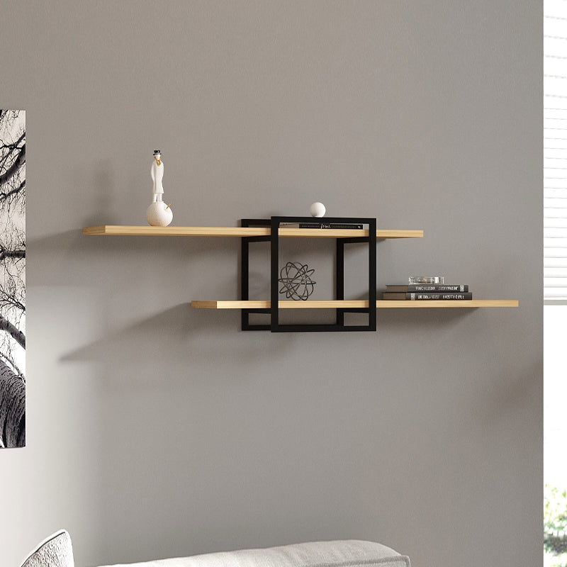 Ραφιέρα τοίχου Mone  χρώμα sapphire oak - μαύρο 120x18x30εκ. - Pakobazaar