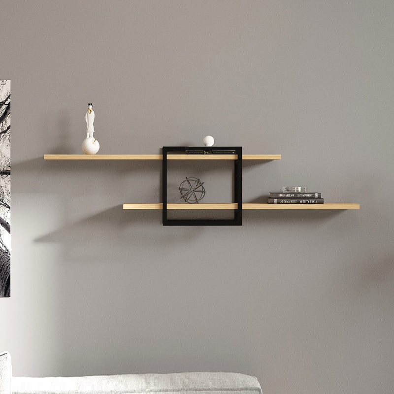 Ραφιέρα τοίχου Mone  χρώμα sapphire oak - μαύρο 120x18x30εκ. - Pakobazaar