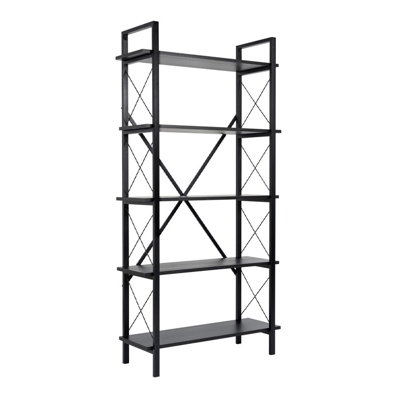 Βιβλιοθήκη Elysian  χρώμα black wood 90x33,5x180εκ. - Pakobazaar