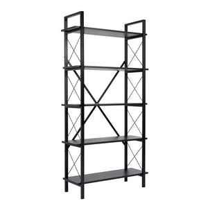 Βιβλιοθήκη Elysian  χρώμα black wood 90x33,5x180εκ. - Pakobazaar