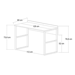 Γραφείο εργασίας Rana  χρώμα καρυδί - μαύρο 120x60x78,8εκ.