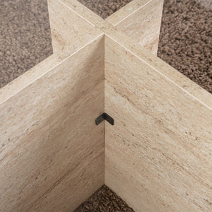 Τραπεζάκι σαλονιού Vetrino  γυάλινο χρώμα travertine 105x65x40εκ.