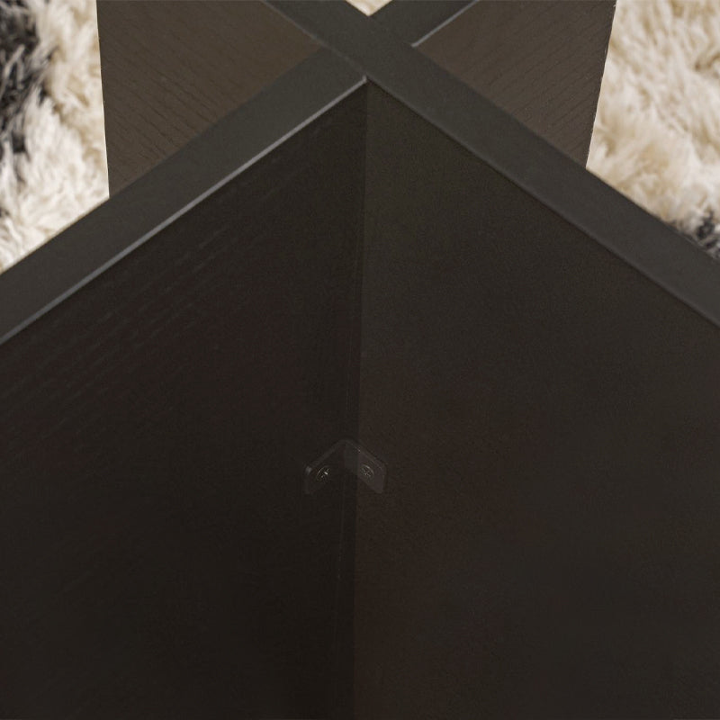 Τραπεζάκι σαλονιού Vetrino  γυάλινο χρώμα black wood 105x65x40εκ.