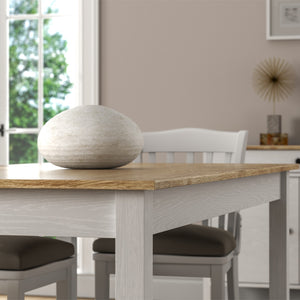 Τραπέζι Fira  χρώμα λευκό - φυσικό οξιάς 180x90x78εκ. - Pakobazaar