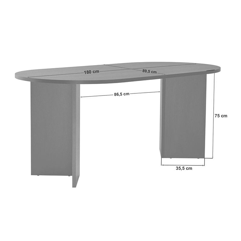 Τραπέζι Sablin  χρώμα καρυδί 180x89,5x75εκ.