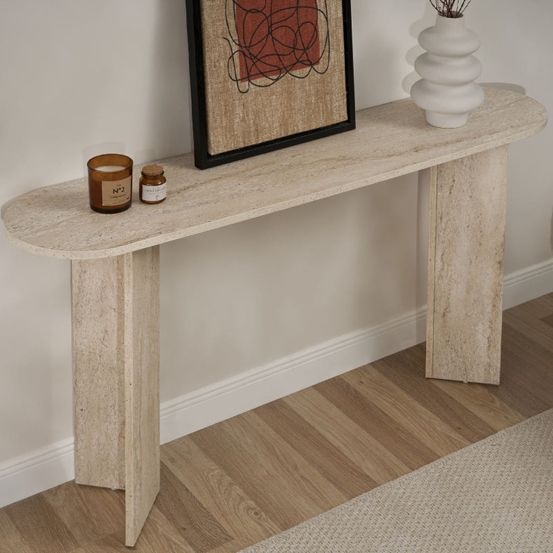 Κονσόλα Sira  χρώμα travertine 150x35x75εκ.