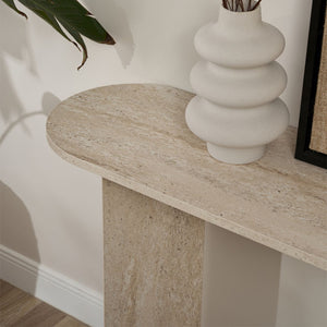 Κονσόλα Sira  χρώμα travertine 150x35x75εκ.