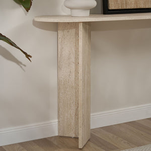 Κονσόλα Sira  χρώμα travertine 150x35x75εκ.