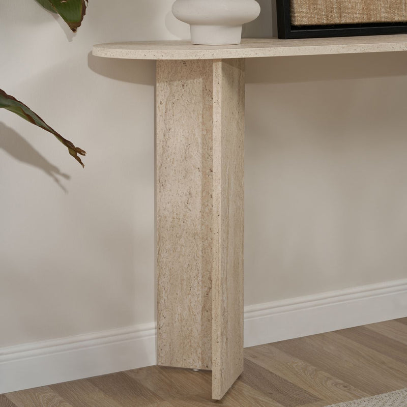Κονσόλα Sira  χρώμα travertine 150x35x75εκ.