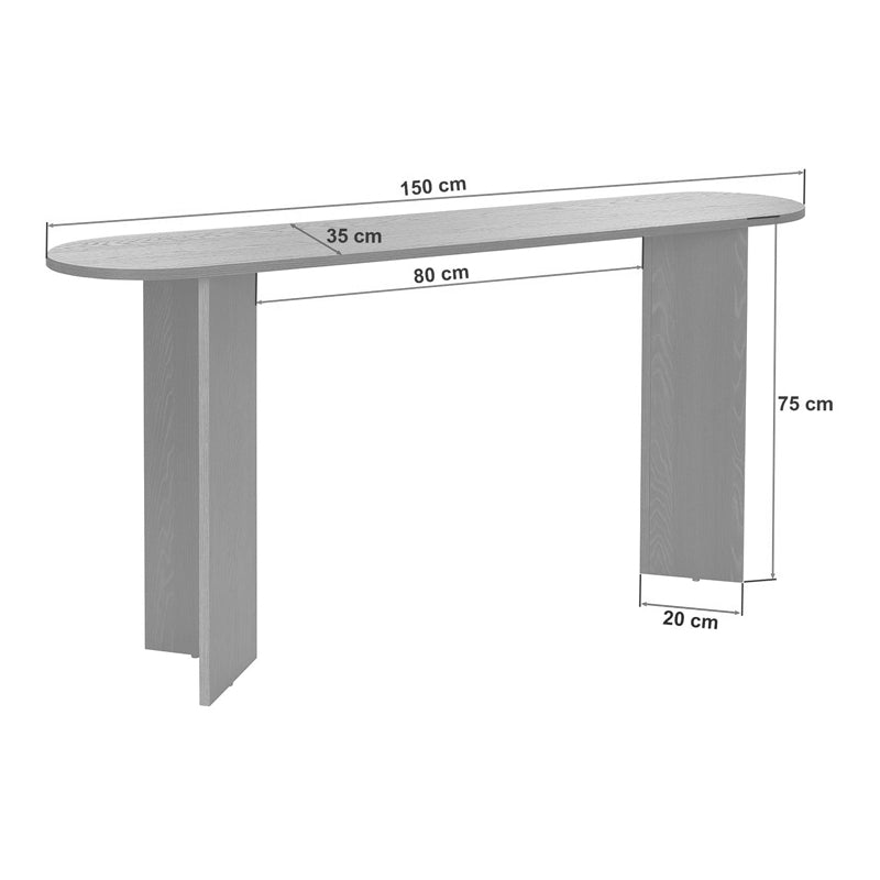 Κονσόλα Sira  χρώμα καρυδί 150x35x75εκ.