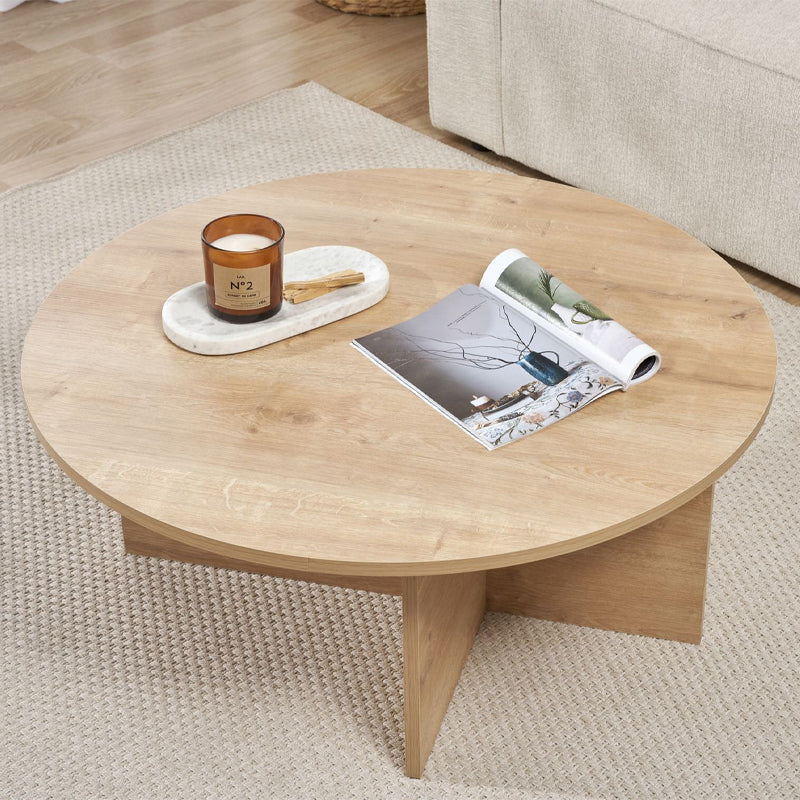 Τραπεζάκι σαλονιού Soleil  χρώμα sapphire oak Ø90x40εκ. - Pakobazaar